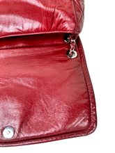 Load image into Gallery viewer, CHANEL TIMELESS MEDIUM SINGLE FLAP GLAZED LAMBSKIN ROUGE RED/WINE RED LEATHER