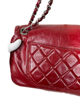 Load image into Gallery viewer, CHANEL TIMELESS MEDIUM SINGLE FLAP GLAZED LAMBSKIN ROUGE RED/WINE RED LEATHER