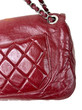 Load image into Gallery viewer, CHANEL TIMELESS MEDIUM SINGLE FLAP GLAZED LAMBSKIN ROUGE RED/WINE RED LEATHER