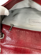 Load image into Gallery viewer, CHANEL TIMELESS MEDIUM SINGLE FLAP GLAZED LAMBSKIN ROUGE RED/WINE RED LEATHER