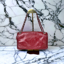 Load image into Gallery viewer, CHANEL TIMELESS MEDIUM SINGLE FLAP GLAZED LAMBSKIN ROUGE RED/WINE RED LEATHER