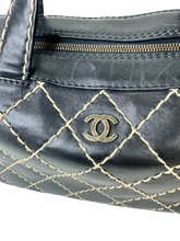 Load image into Gallery viewer, Chanel Wild Stitch Bowler Boston Handbag in Calf Leather