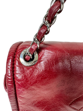 Load image into Gallery viewer, CHANEL TIMELESS MEDIUM SINGLE FLAP GLAZED LAMBSKIN ROUGE RED/WINE RED LEATHER