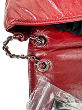 Load image into Gallery viewer, CHANEL TIMELESS MEDIUM SINGLE FLAP GLAZED LAMBSKIN ROUGE RED/WINE RED LEATHER