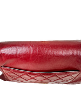 Load image into Gallery viewer, CHANEL TIMELESS MEDIUM SINGLE FLAP GLAZED LAMBSKIN ROUGE RED/WINE RED LEATHER