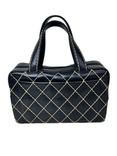 Load image into Gallery viewer, Chanel Wild Stitch Bowler Boston Handbag in Calf Leather
