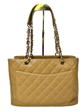 Load image into Gallery viewer, CHANEL GRAND SHOPPING BEIGE TOTE IN CAVIAR LEATHER IN GOLD HARDWARE
