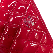 Load image into Gallery viewer, CHANE  FUCHSIA PINK PINK PATENT CALF SKIN LEATHER LONG WALLET WITH SILVER HARDWARE

