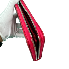 Load image into Gallery viewer, CHANE  FUCHSIA PINK PINK PATENT CALF SKIN LEATHER LONG WALLET WITH SILVER HARDWARE
