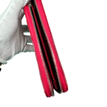 Load image into Gallery viewer, CHANE  FUCHSIA PINK PINK PATENT CALF SKIN LEATHER LONG WALLET WITH SILVER HARDWARE
