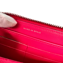 Load image into Gallery viewer, CHANE  FUCHSIA PINK PINK PATENT CALF SKIN LEATHER LONG WALLET WITH SILVER HARDWARE
